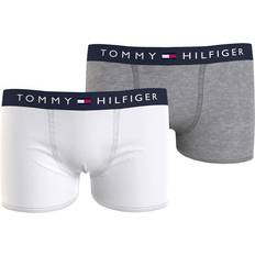 Tommy Hilfiger Boxershorts Tommy Hilfiger Stretch Cotton Logo Waistband Trunks 2-pack - White/Medium Grey Ht (UB0UB00341-0WU)