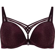 Dame de Paris Balcony Bra - Aubergine & Silver Lurex