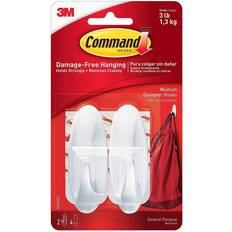 Plast Innredningsdetaljer 3M Command Medium Designer Hooks 2-pack Bildekrok 2st