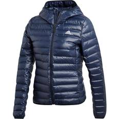 White ink adidas Women Varilite Hooded Down Jacket - Legend Ink/White