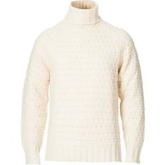 Gant ull tröja herr Gant Chunky Texture Turtleneck Sweater - Cream