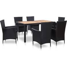 vidaXL 46024 Juego de comedor de patio, 1 Mesa incl. 6 Sillas