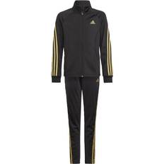 Adidas Team Polyester Regular 3-stripes Tracksuit - Black/Gold Metallic (H26621)