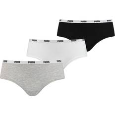 Puma Damen Slips Puma Hipster Brief 3-pack - White/Grey/Black