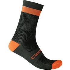 Castelli Alpha 18 Socks Men - Military Green/Fiery Red