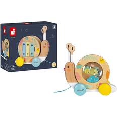 Animals Toy Xylophones Janod Pure Pull Along Animal Snail with Drum