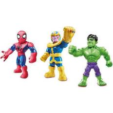 Spider-Man Role Playing Toys Hasbro Playskool Heroes Marvel Super Hero Adventures Mega Mighties Thanos Spider Man Hulk 3 Pack