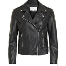 Cara Faux Leather Jacket - Black