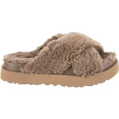 Wolle Slides UGG Fuzz Sugar Cross Slide - Brown