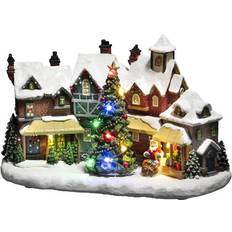 Alimenté par batterie Villages de Noël Konstsmide Fiber Optic House Multicolour Christmas Village 30cm