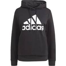 Femme Hauts Adidas Women's Loungewear Essentials Logo Fleece Hoodie - Black/White