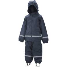 Fodrat Regnställ Barn - Navy