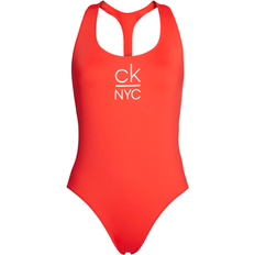 L - Polyamid Badedrakter Calvin Klein NYC Racer Back Swimsuit- Red XBG