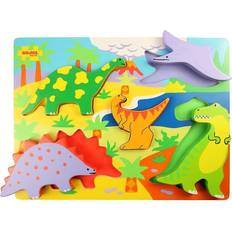 Dinosaurier Knoppussel Bigjigs Chunky Lift Out Dinosaurs 5 Bitar