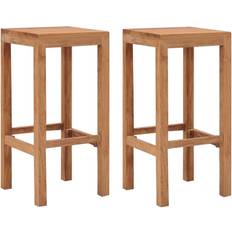 Teak Bar Stools vidaXL - Bar Stool 75cm 2pcs