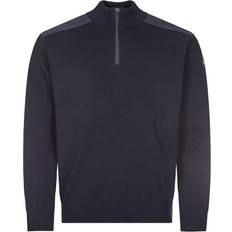 Paul & Shark Half Zip Sweater with Iconic Badge - Navy