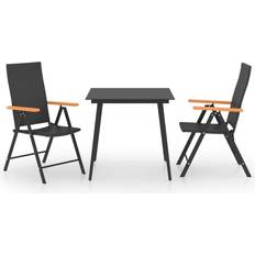 Adjustable Backrest Patio Dining Sets vidaXL 3060088 Patio Dining Set, 1 Table incl. 2 Chairs