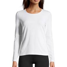 Polyamid T-skjorter Casall Essential Mesh Detail Long Sleeve - White