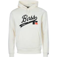 HUGO BOSS x Russell Athletic Exclusive Logo Cotton-Blend Hooded Sweatshirt - White