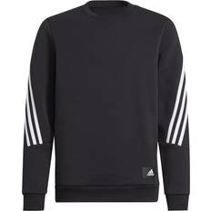 Recycled Materials Sweatshirts Adidas Junior Future Icons 3-Stripes Crew Sweatshirt - Black/White (GU4321)