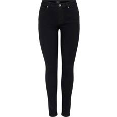 Only Wauw Life Mid Skinny Fit Jeans - Black/Black Denim