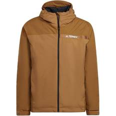 Brown - Men Rain Jackets & Rain Coats Adidas Terrex Multi Rain.RDY Primegreen Insulated 2L Rain Jacket - Mesa