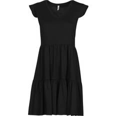 Laskokset Mekot Only Life Cap Sleeves Frill Dress - Musta