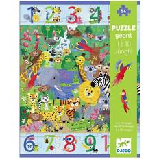 Rompecabezas de suelo Djeco 1 To 10 Jungle 54 Pieces