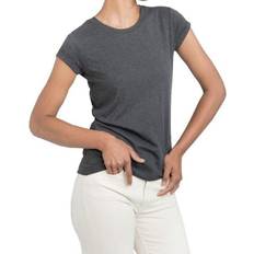 Women's Roll Sleeve T-shirt - Charcoal Grey Melange