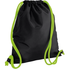 Résistant à l'eau Sacs de sport BagBase Icon Gymsac - Black/Lime Green