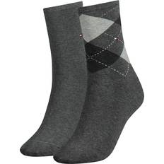 Tommy Hilfiger Mujer Calcetines Tommy Hilfiger Check Socks Women's 2-pack - Middle Gray Melange