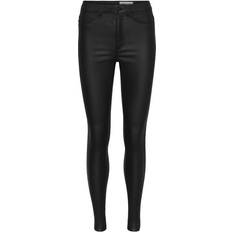 Callie Coated High Waist Skinny Jeans - Black