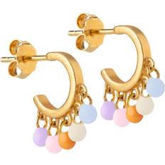 Enamel copenhagen hoops rainbow ENAMEL Copenhagen Ocean Hoops Earrings - Gold/Multicolour