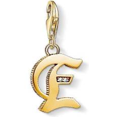 Women Charms & Pendants Thomas Sabo Charm Club Letter E Charm Pendant - Gold/Transparent