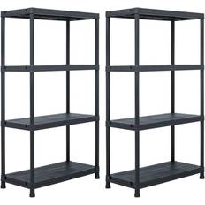 Black Shelving Systems vidaXL - Shelving System 60x138cm 2pcs