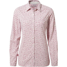 Pink - Women Shirts Craghoppers Nosilife Fara Long Sleeved Shirt - Raspberry Print