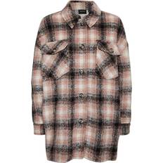 Dame - Overshirts - Pink Jakker Vero Moda Luna Chequered Jacket - Pink/Misty Rose