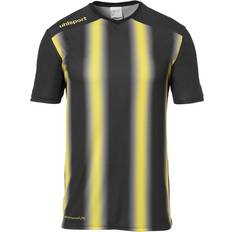 Uhlsport Stripe 2.0 Short Sleeve T-shirt Unisex - Black/Lime Yellow