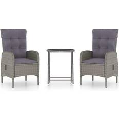 vidaXL 3058538 Café-Set, 1 Tisch einschl. 2 Stühle