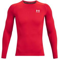 Fitness & Gimnasio - Hombre Capas base Under Armour Men's Heatgear Long Sleeve Top - Red/White