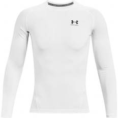 Elastano/Lycra/Spandex Capas base Under Armour Men's Heatgear Long Sleeve Top - White/Black