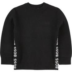 HUGO BOSS Striktrøjer Børnetøj HUGO BOSS Logo Detail Knitted Sweater - Black (J25L89-09B)