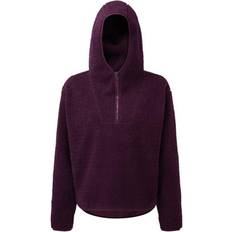 Tridri Women's Sherpa 1/4 Zip Hoodie - Mulberry Red