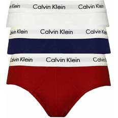 Cotton Stretch Hip Brief 3-pack - White/Red Ginger/Pyro Blue