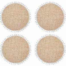 Beige Place Mats KitchenCraft Natural Elements Hessian Place Mat White, Beige