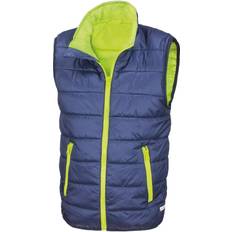 M Padded Vests Children's Clothing Result Kid's Core Sleeveless Zip Up Bodywarmer - Navy/Lime