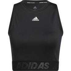 Adidas Crop Camiseta de manga corta Fitness Negro - Black/White Female