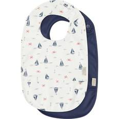 Blau Sabberlätze Cam Cam Copenhagen Bib W/pocket Sailboats/Navy 2-pack