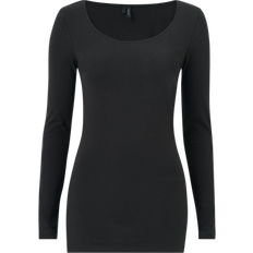 Vero Moda Camiseta Maxi Myoft Long U-Neck Black Mujer