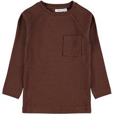 Name It Slim Fit Long Sleeved T-shirt - Brown/Rocky Road (13194955)